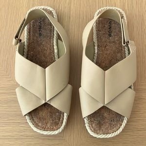 Vince slingback tan flat sandals | size 9.5